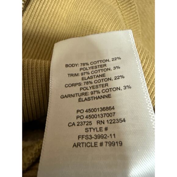 Aritzia TNA Cozy AF Tan Long Sleeve Crew Neck Fleece Lined Crop Sweatshirt Top 2 - Picture 4 of 4